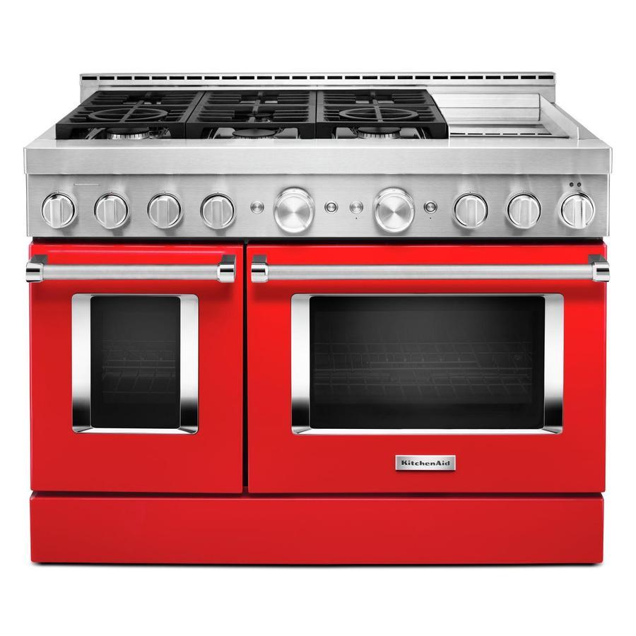 KitchenAid - 6.3 cu. ft Gas Range in Red - KFGC558JPA