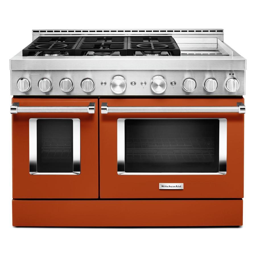 KitchenAid - 6.3 cu. ft Gas Range in Orange - KFGC558JSC