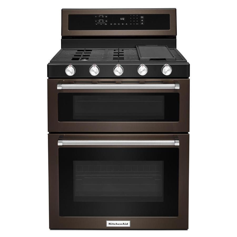 KitchenAid - 6 cu. ft Gas Range in Black Stainless - KFGD500EBS