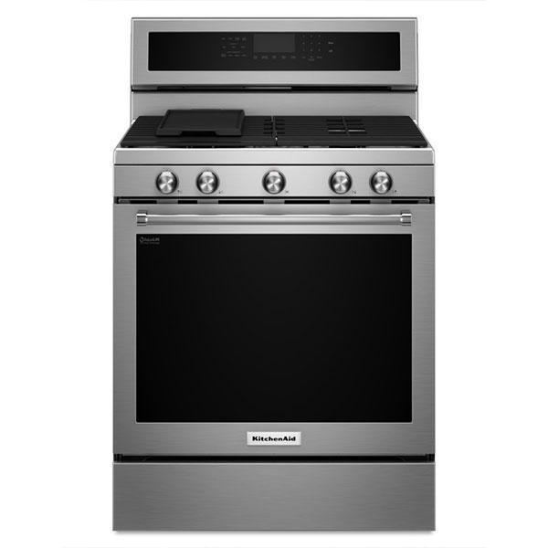 KitchenAid - 5.8 cu. ft Gas Range in Stainless - KFGG500ESS