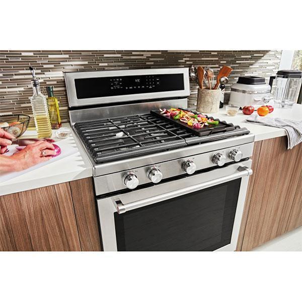 KitchenAid - 5.8 cu. ft Gas Range in Stainless - KFGG500ESS