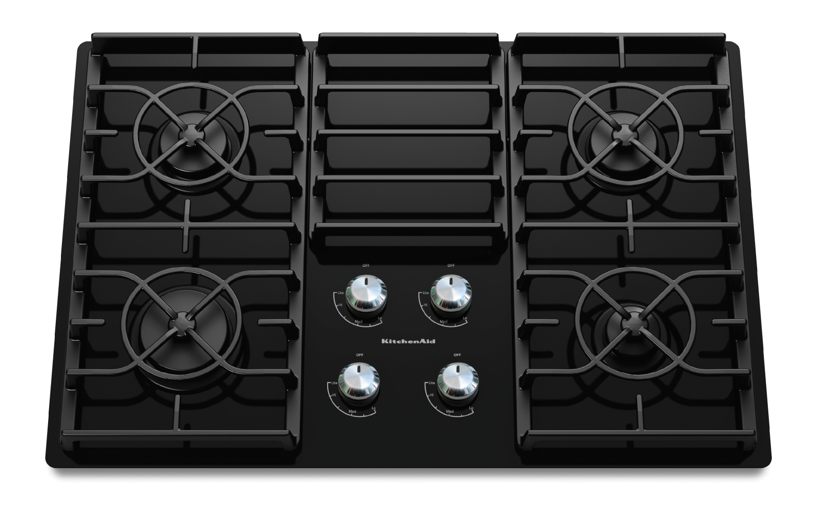 KitchenAid - 30.1875 Inch Gas Cooktop in Black - KGCC506RBL