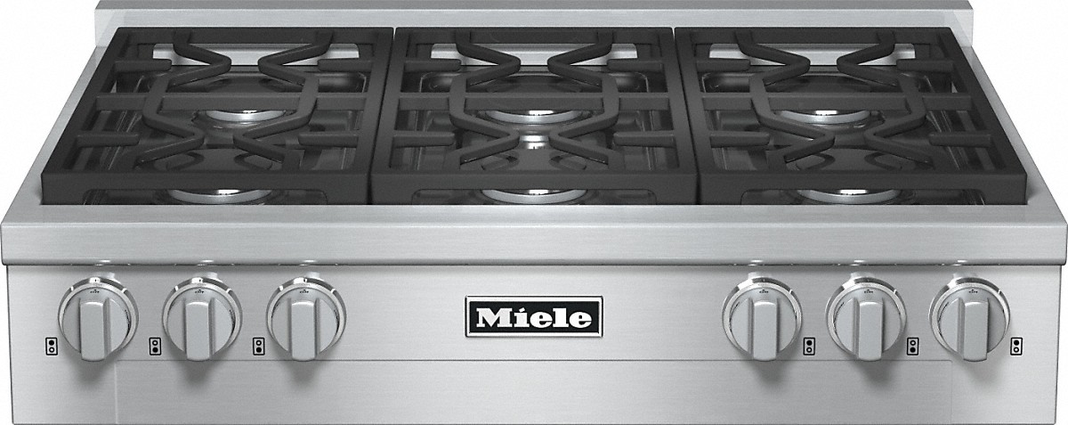 Miele - 36 inch wide Gas Cooktop in Stainless - KMR 1134-1 LP