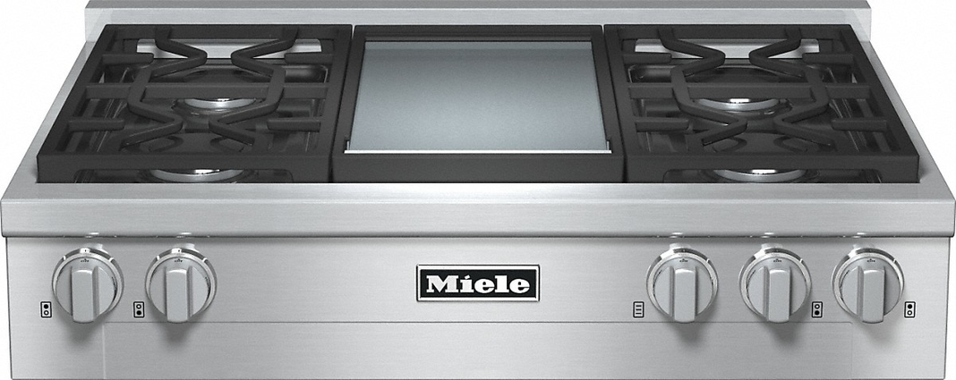 Miele - 36 inch wide Gas Cooktop in Stainless - KMR 1136-1 LP