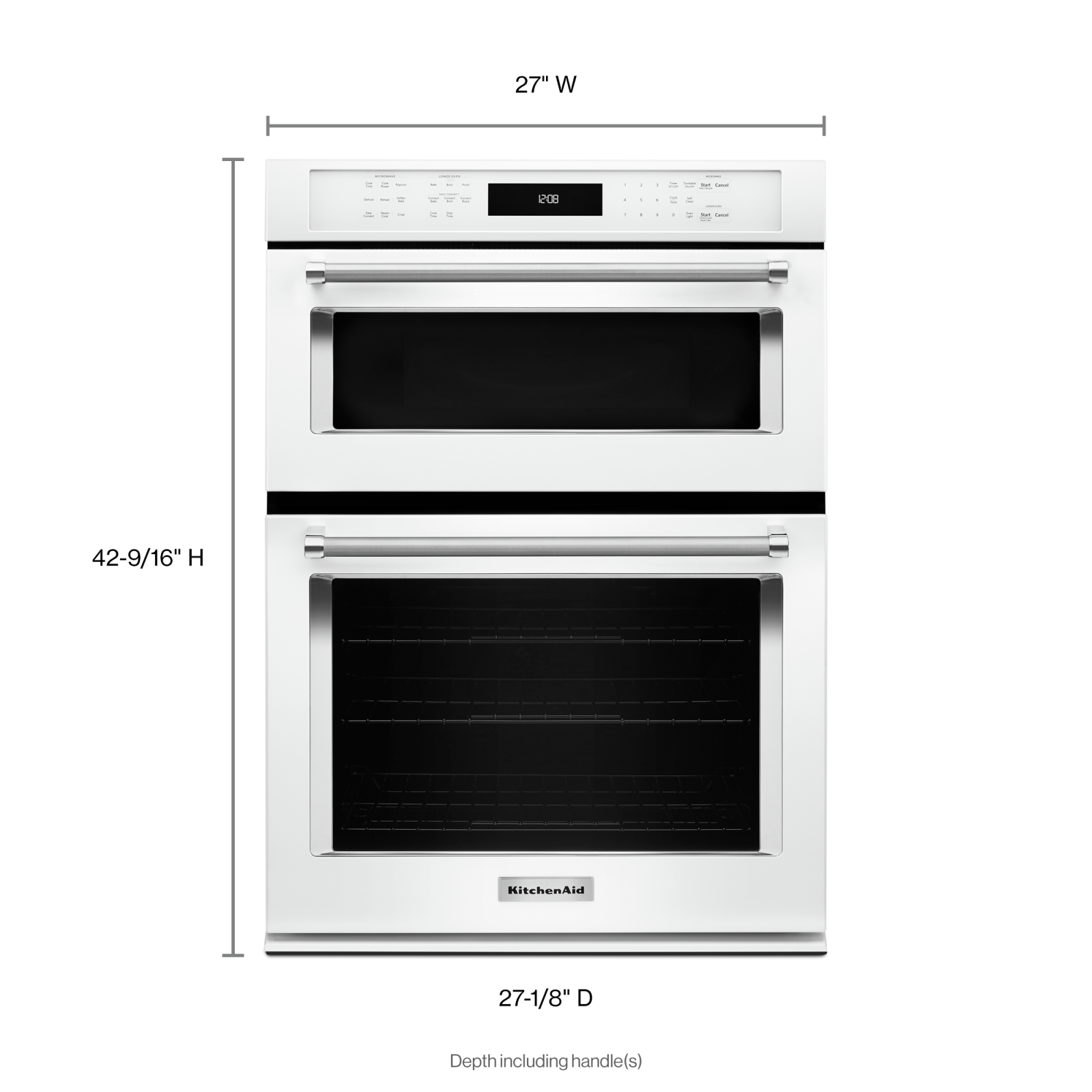 KitchenAid - 5.7 cu. ft Combination Wall Oven in White - KOCE507EWH