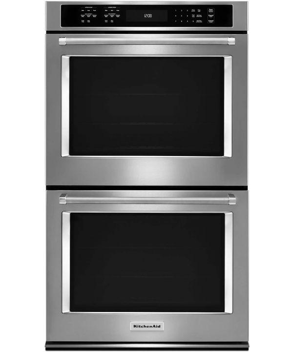 KitchenAid - 10 cu. ft Double Wall Oven in Stainless Steel - KODE500ESS