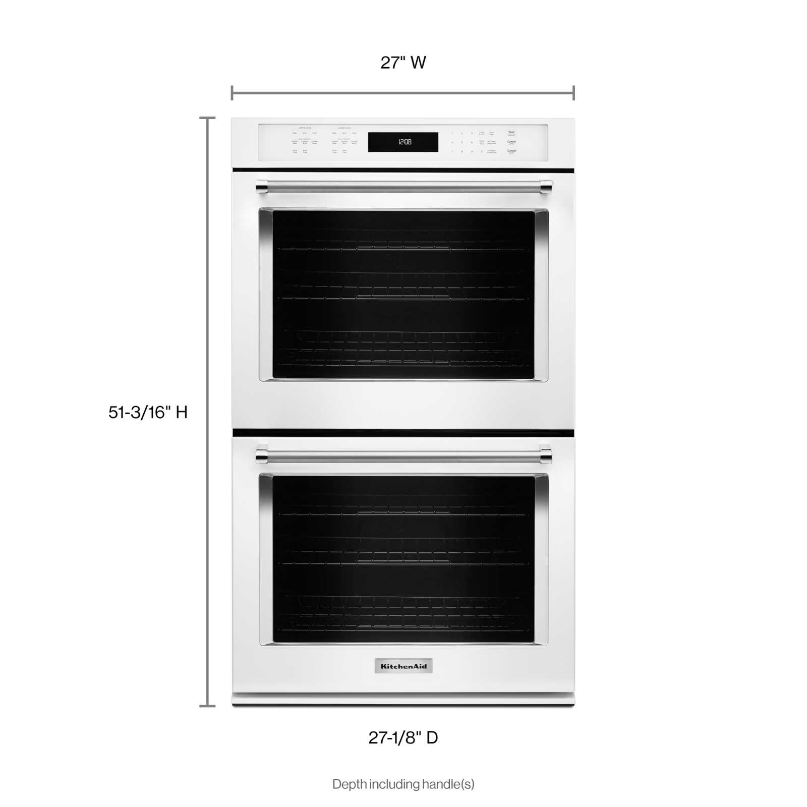 KitchenAid - 8.6 cu. ft Double Wall Oven in White - KODE507EWH