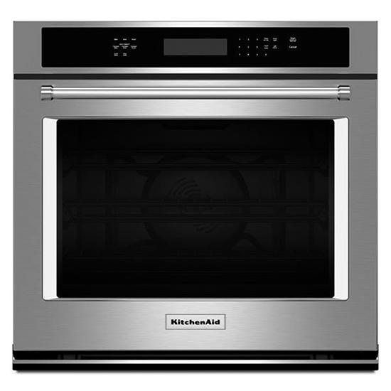 KitchenAid - 5 cu. ft Single Wall Oven in Stainless Steel - KOSE500ESS