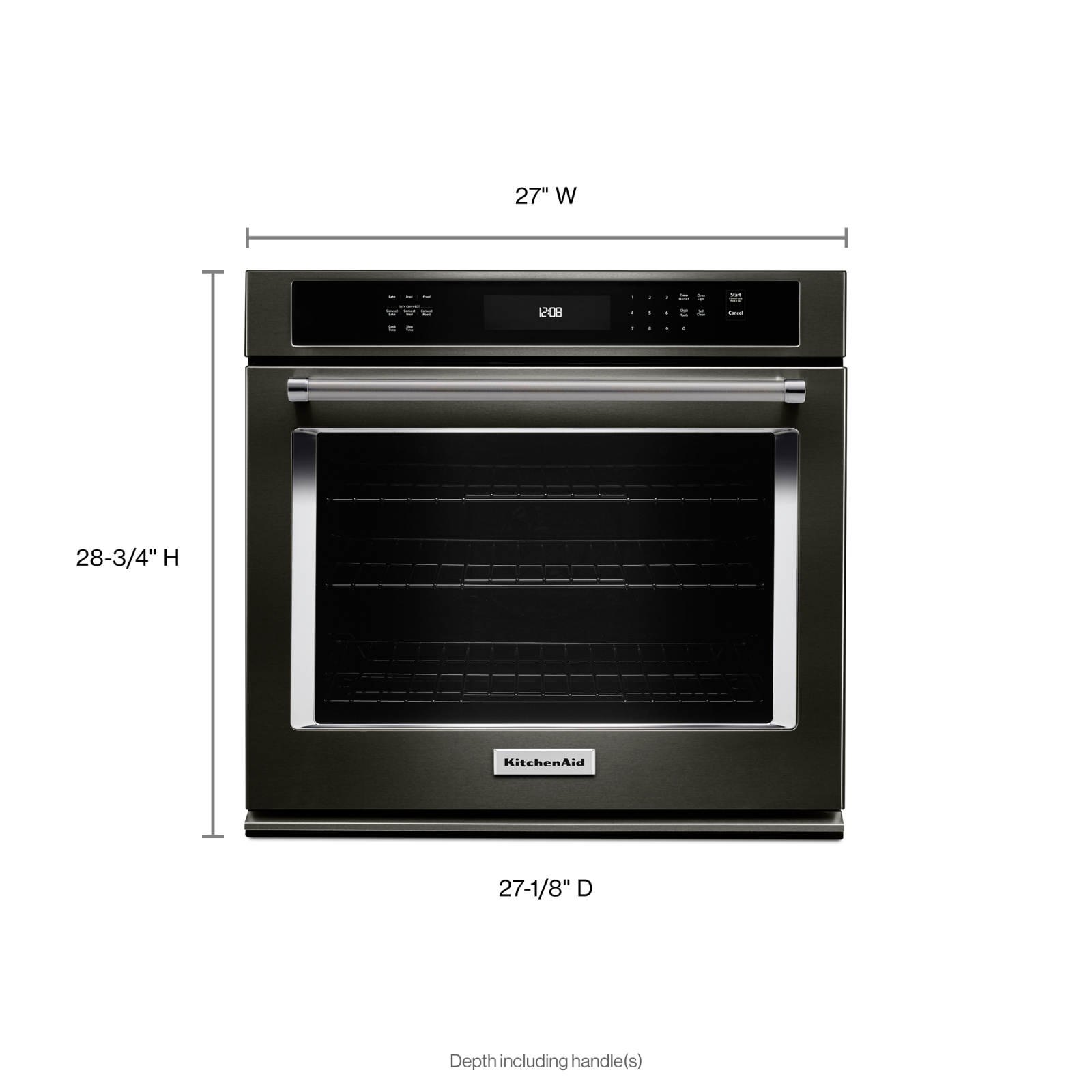 KitchenAid - 4.3 cu. ft Single Wall Oven in Black Stainless - KOSE507EBS