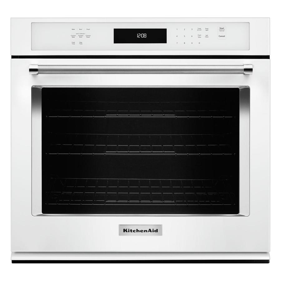 KitchenAid - 4.3 cu. ft Single Wall Oven in White - KOSE507EWH