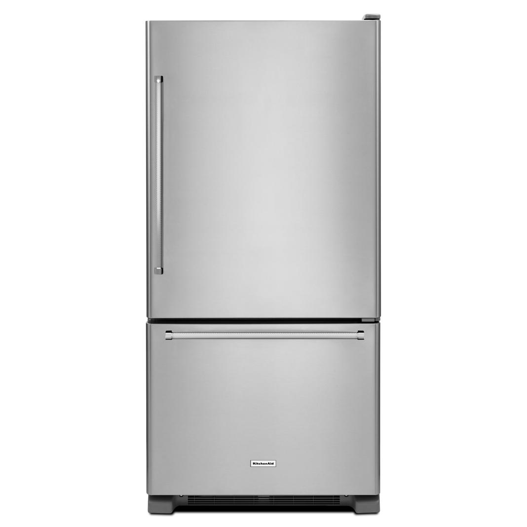 KitchenAid - 29.8 Inch 18.7 cu. ft Bottom Mount Refrigerator in Stainless - KRBR109ESS
