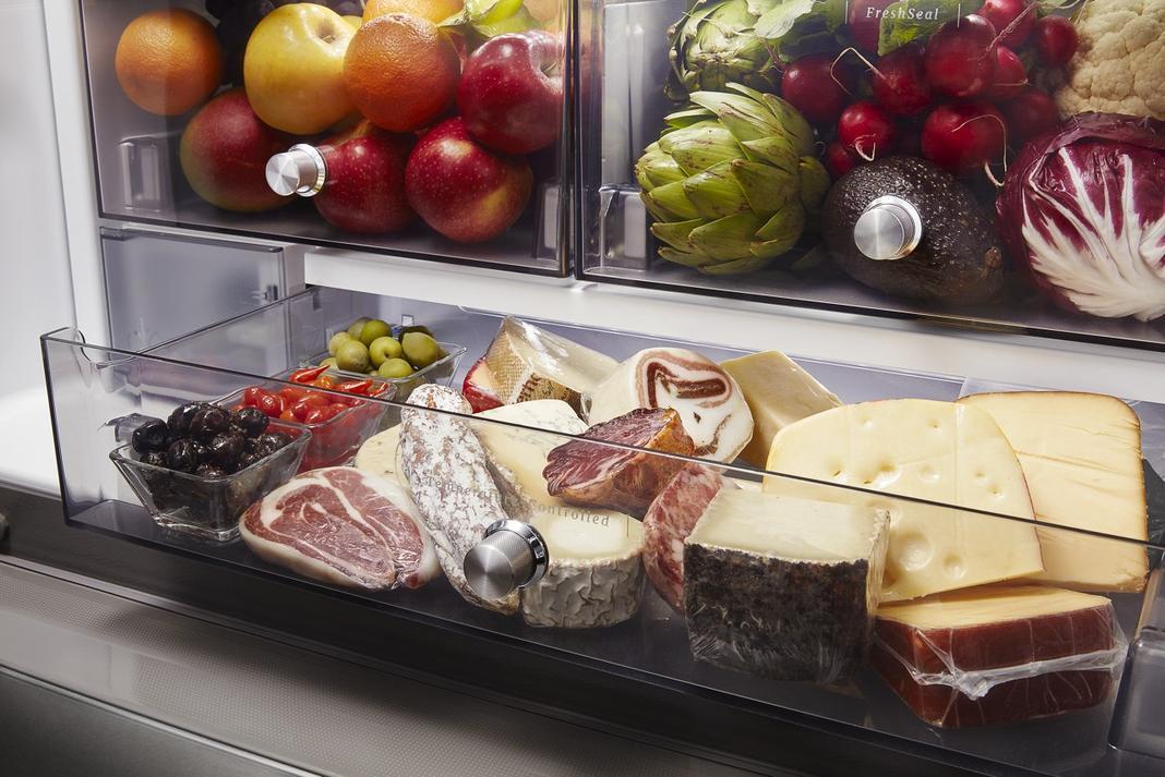 KitchenAid - 35.8 Inch 23.8 cu. ft French Door Refrigerator in Stainless - KRFC604FSS