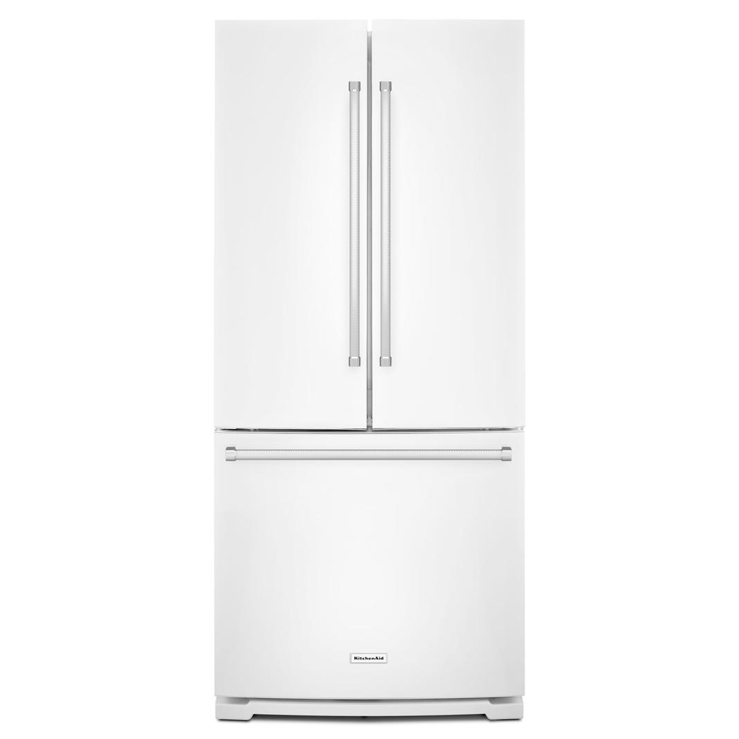 KitchenAid - 30.125 Inch 20 cu. ft French Door Refrigerator in White - KRFF300EWH