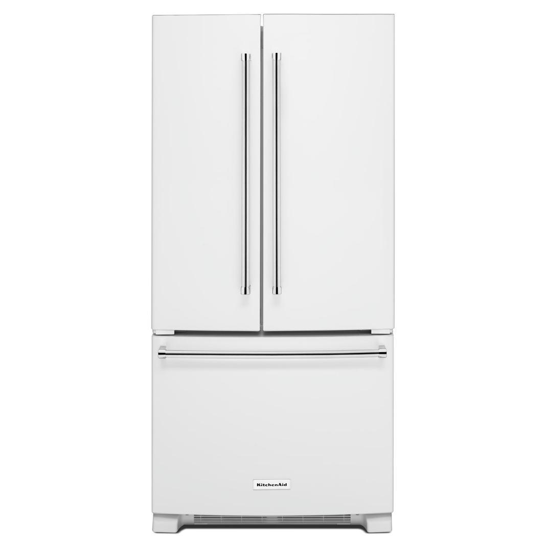 KitchenAid - 32.875 Inch 22.11 cu. ft French Door Refrigerator in White - KRFF302EWH