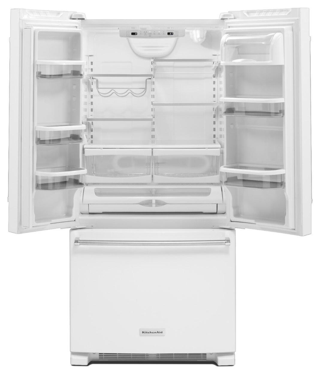 KitchenAid - 32.875 Inch 22.11 cu. ft French Door Refrigerator in White - KRFF302EWH