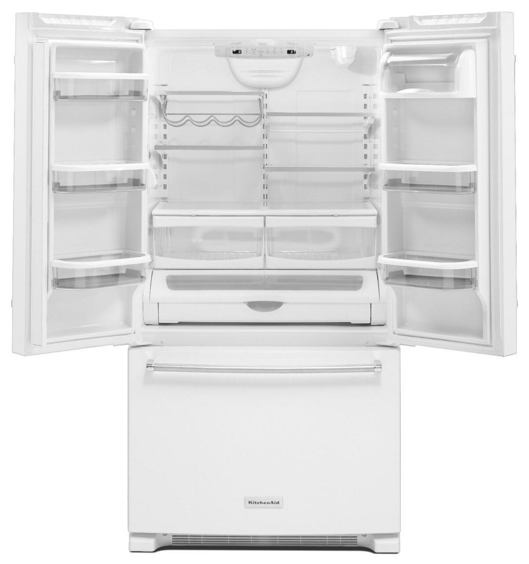KitchenAid - 35.875 Inch 25 cu. ft French Door Refrigerator in White - KRFF305EWH