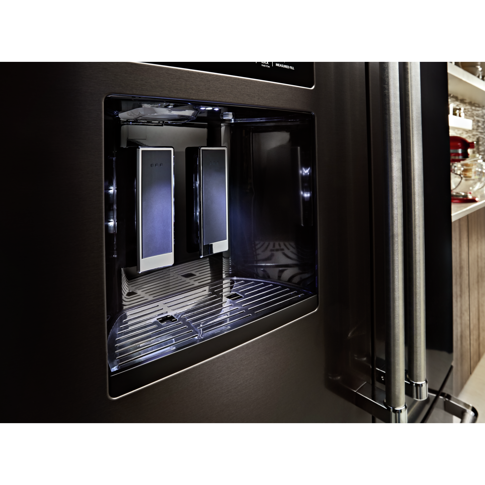 KitchenAid - 35.9375 Inch 27 cu. ft French Door Refrigerator in Black Stainless - KRFF577KBS