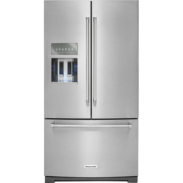 KitchenAid - 35.625 Inch 26.8 cu. ft French Door Refrigerator in Stainless - KRFF707ESS