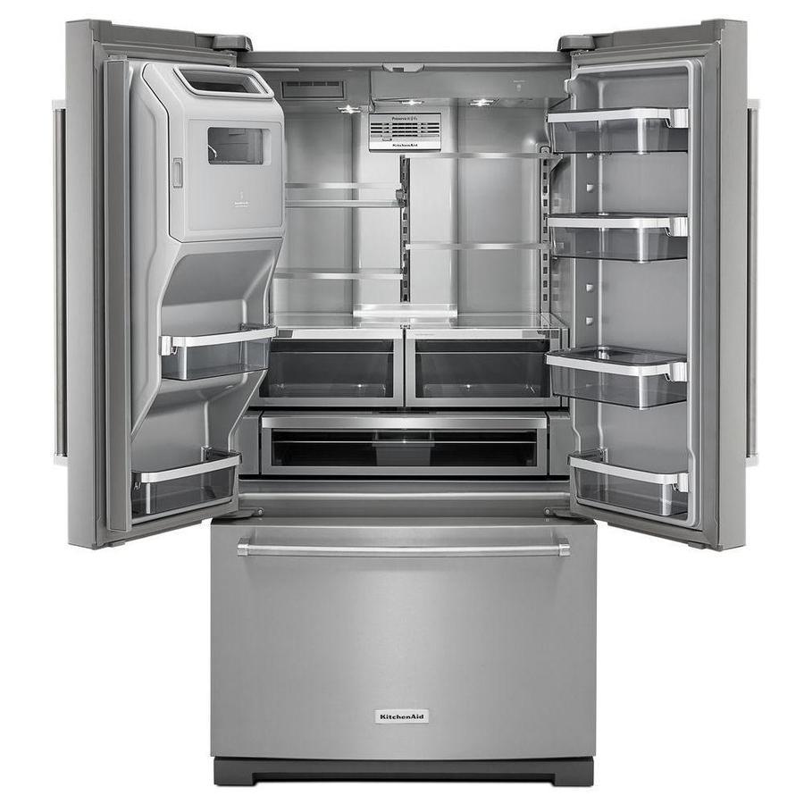 KitchenAid - 35.625 Inch 26.8 cu. ft French Door Refrigerator in Stainless - KRFF707ESS