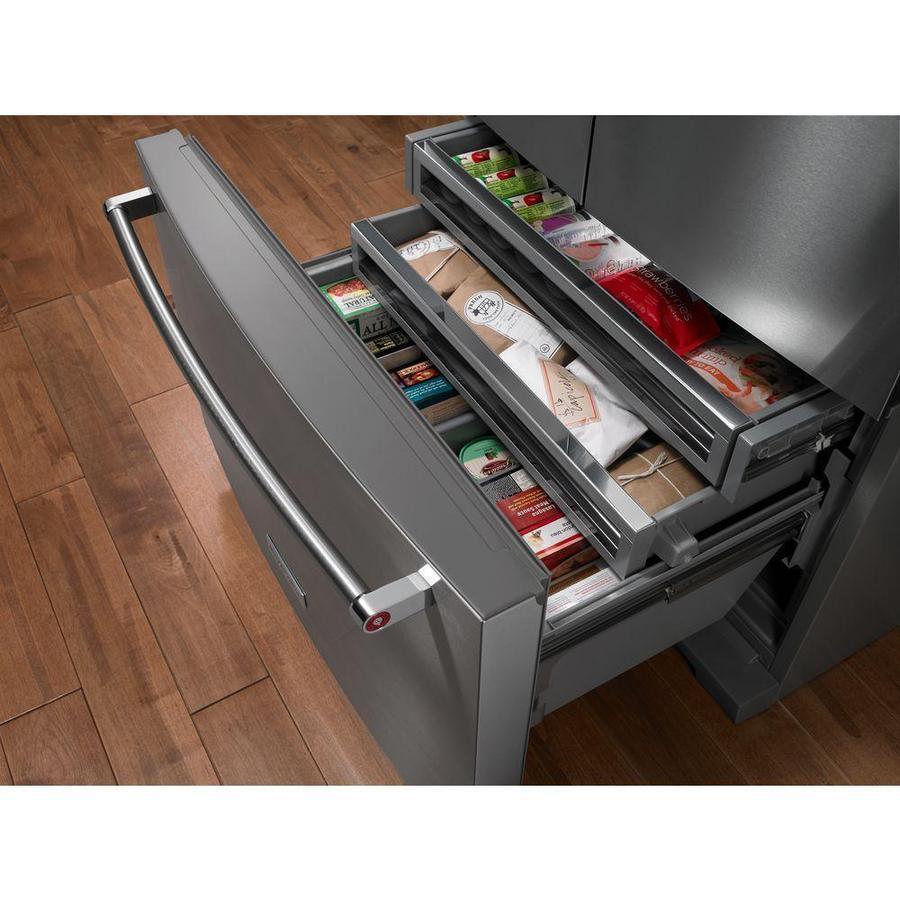 KitchenAid - 35.625 Inch 26.8 cu. ft French Door Refrigerator in Stainless - KRFF707ESS