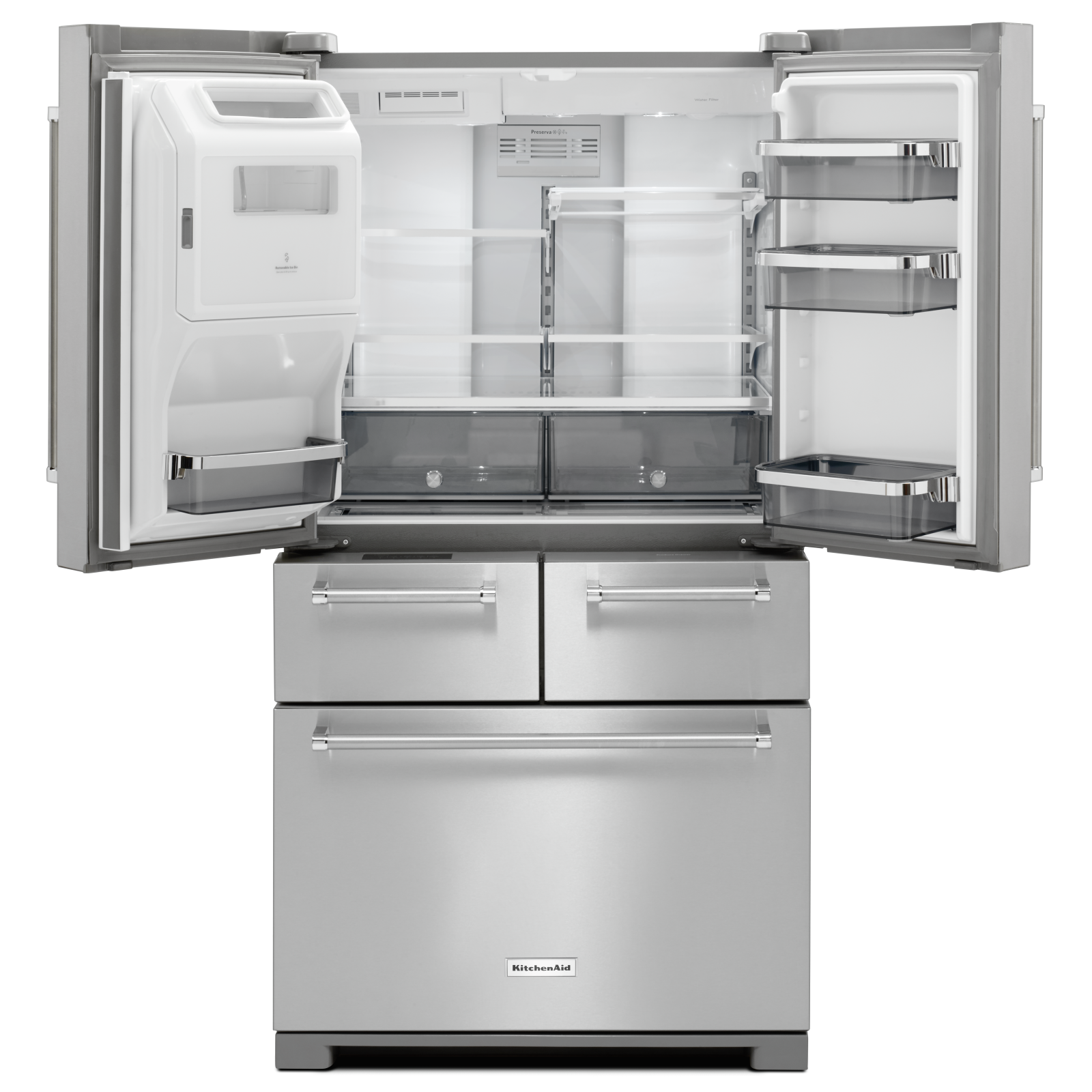 KitchenAid - 36 Inch 25.76 cu. ft French Door Refrigerator in Stainless - KRMF606ESS
