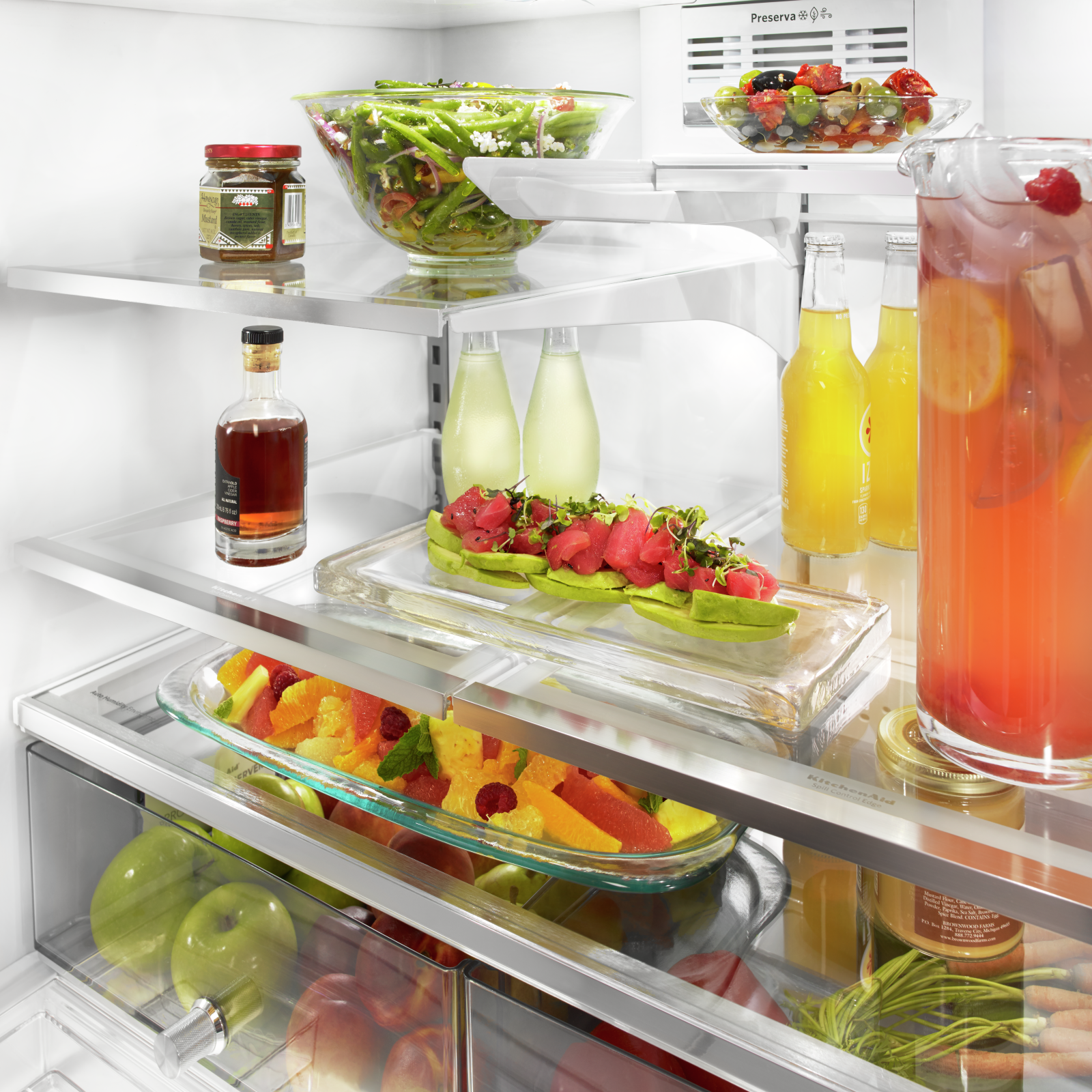 KitchenAid - 36 Inch 25.76 cu. ft French Door Refrigerator in Stainless - KRMF606ESS