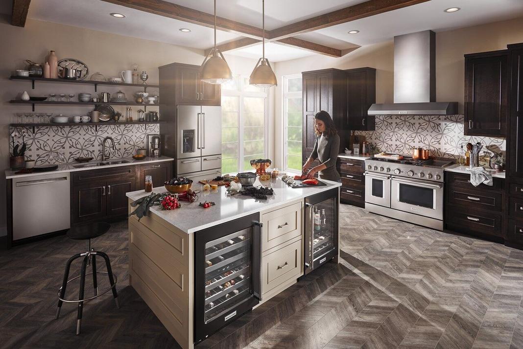 KitchenAid - 36 Inch 25.76 cu. ft French Door Refrigerator in Stainless - KRMF706ESS