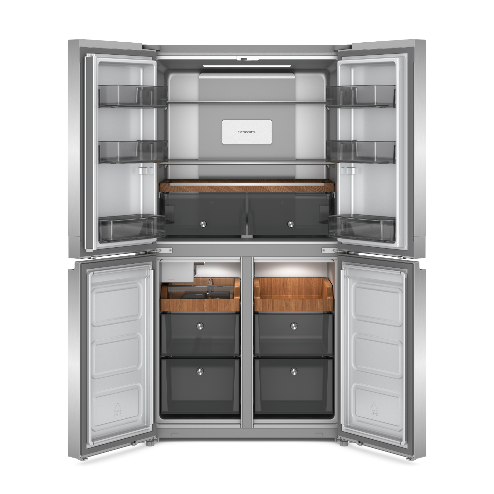 KitchenAid - 35.75 Inch 19.4 cu. ft 4-Door Refrigerator in Stainless - KRQC506MPS