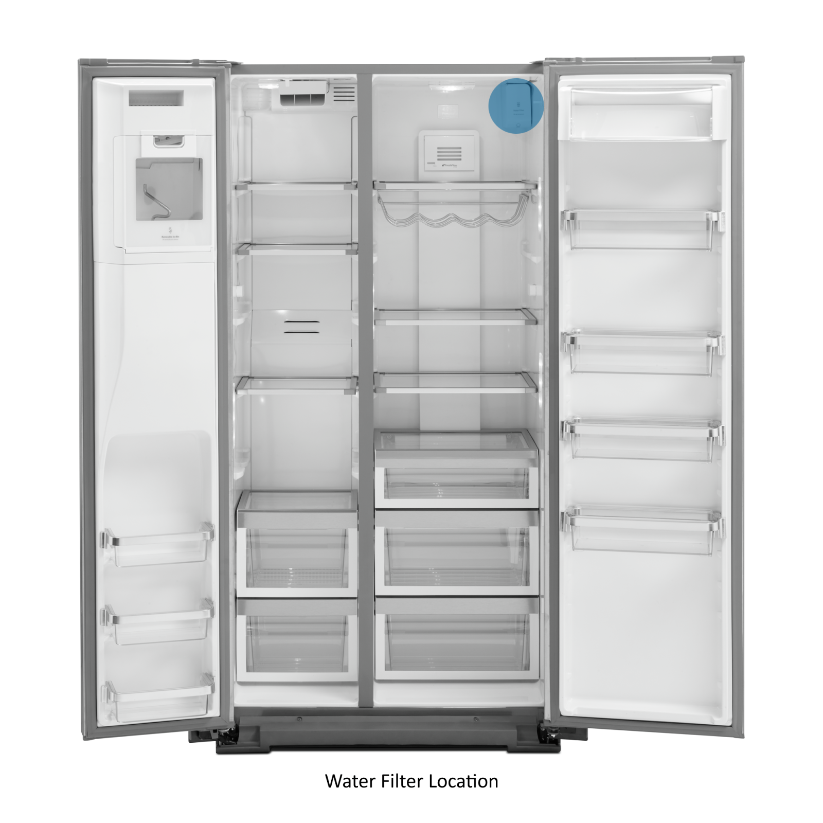 KitchenAid - 35.75 Inch 22.65 cu. ft Side by Side Refrigerator in Black Stainless - KRSC503EBS