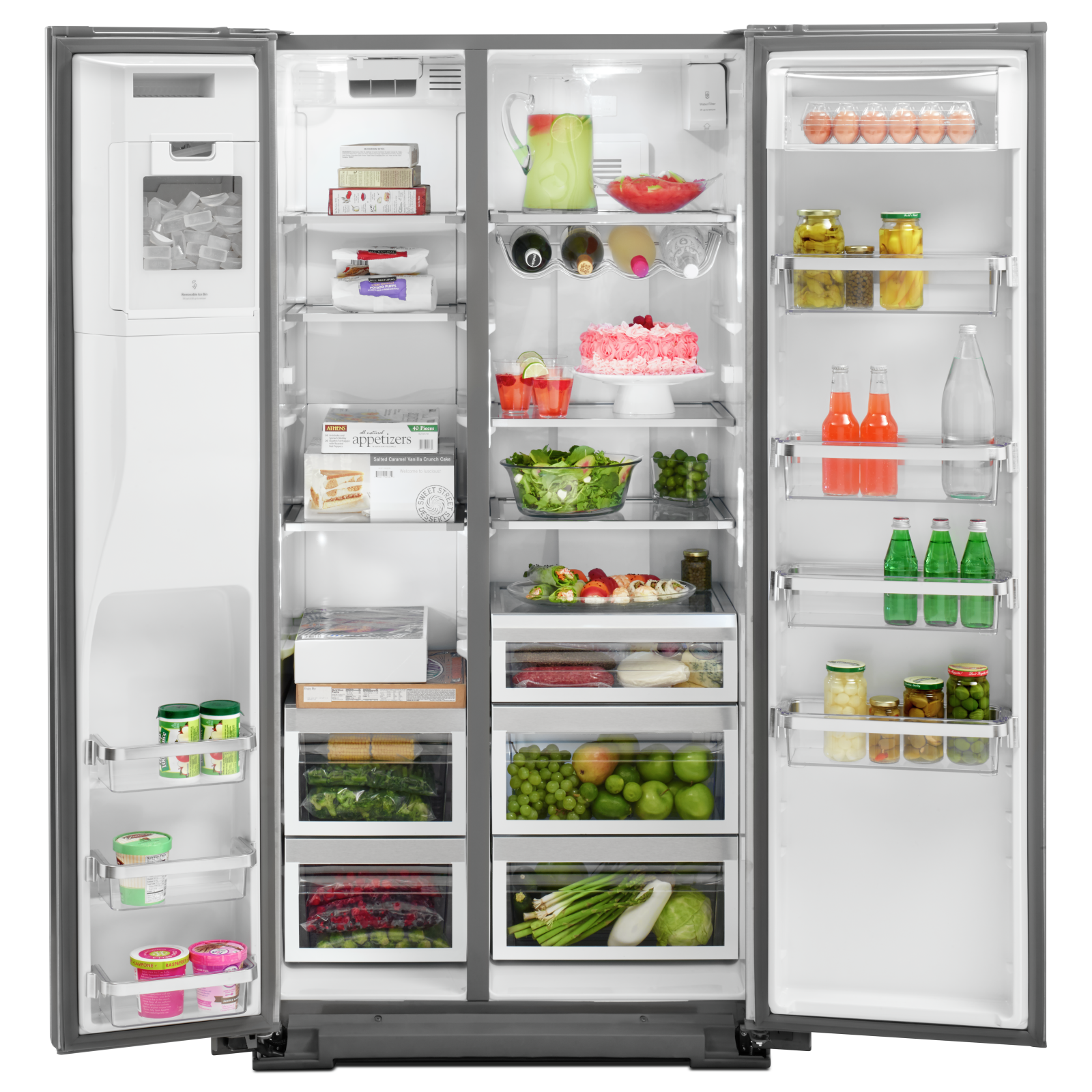 KitchenAid - 35.75 Inch 22.65 cu. ft Side by Side Refrigerator in Stainless - KRSC503ESS