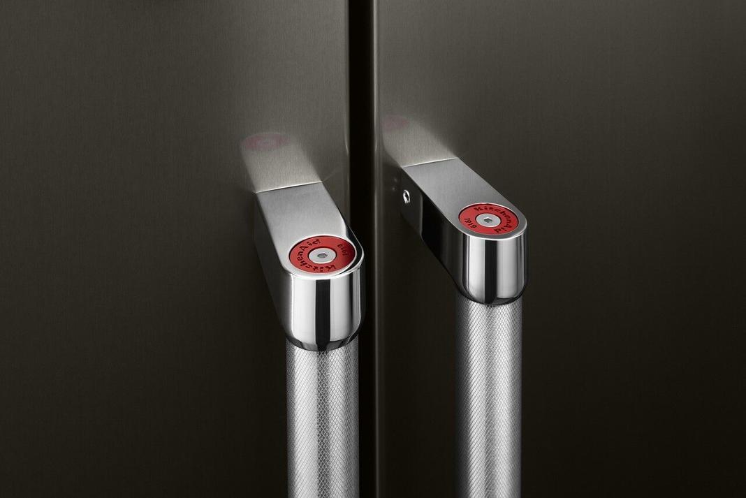 KitchenAid - 35.75 Inch 20 cu. ft Side by Side Refrigerator in Black Stainless - KRSC700HBS