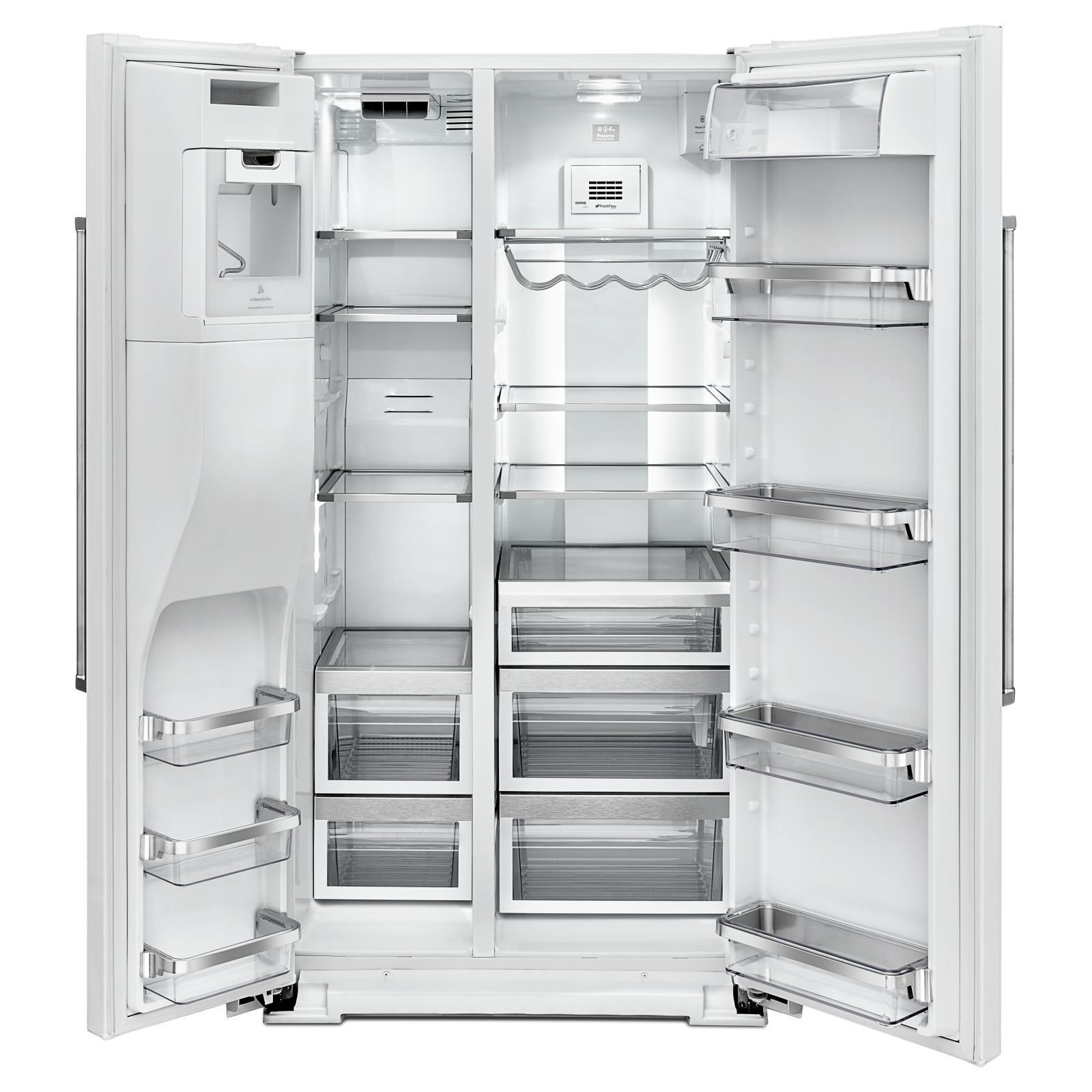 KitchenAid - 35.75 Inch 24.84 cu. ft Side by Side Refrigerator in White - KRSF505EWH