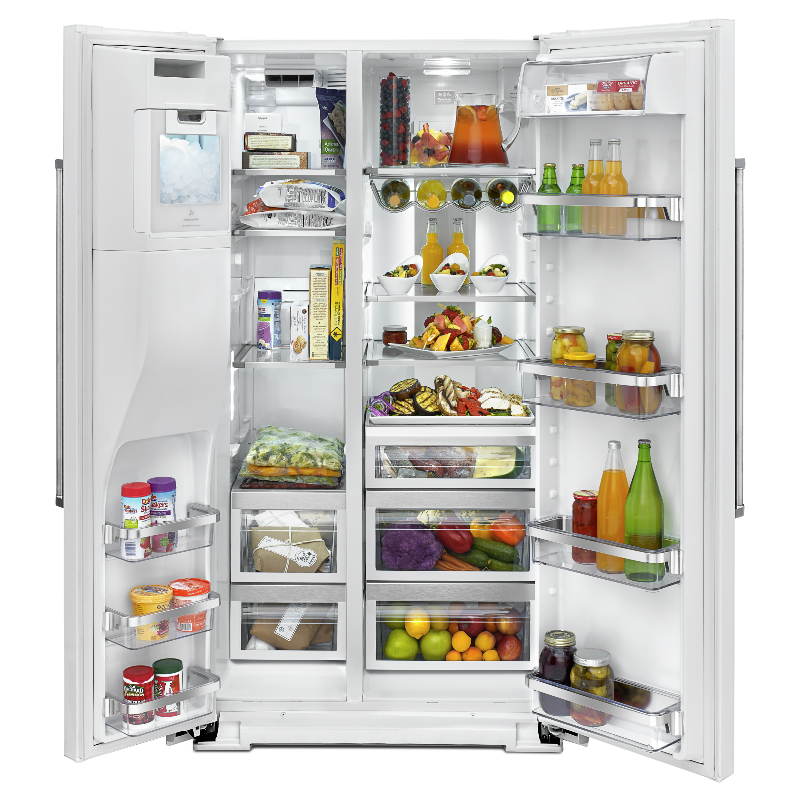 KitchenAid - 35.75 Inch 24.84 cu. ft Side by Side Refrigerator in White - KRSF505EWH