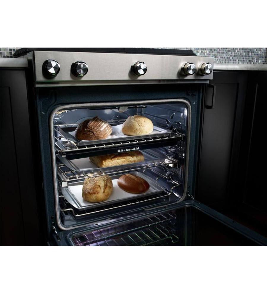 KitchenAid - 6.5 cu. ft Gas Range in Stainless - KSGB900ESS