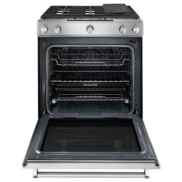KitchenAid - 6.5 cu. ft Gas Range in Stainless - KSGB900ESS