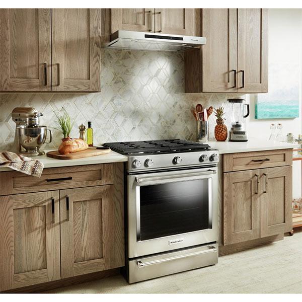 KitchenAid - 5.8 cu. ft Gas Range in Stainless - KSGG700ESS