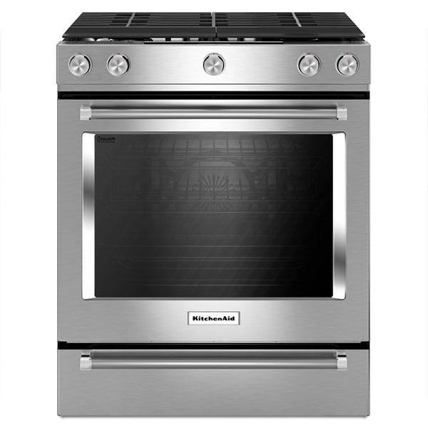 KitchenAid - 5.8 cu. ft Gas Range in Stainless - KSGG700ESS