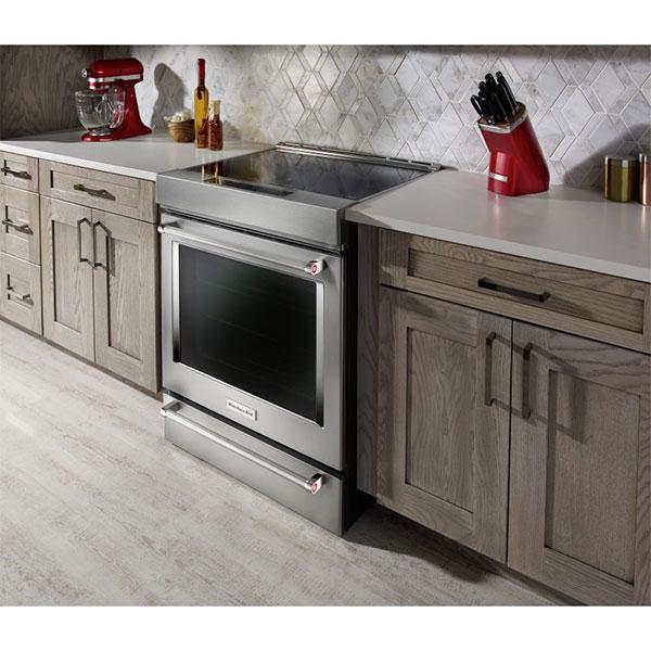 KitchenAid - 7.1 cu. ft Induction Range in Stainless - KSIB900ESS