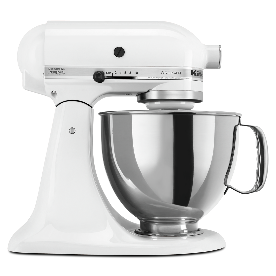KitchenAid - 5 Quarts Tilt-Head Mixer in White - KSM150PSWH