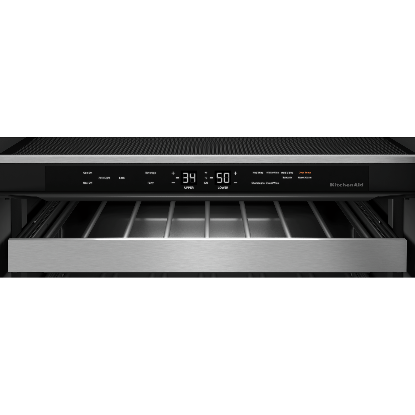 KitchenAid - 23.875 Inch 4.89 cu. ft Beverage Centre Refrigerator in Black Stainless - KUBL314KBS