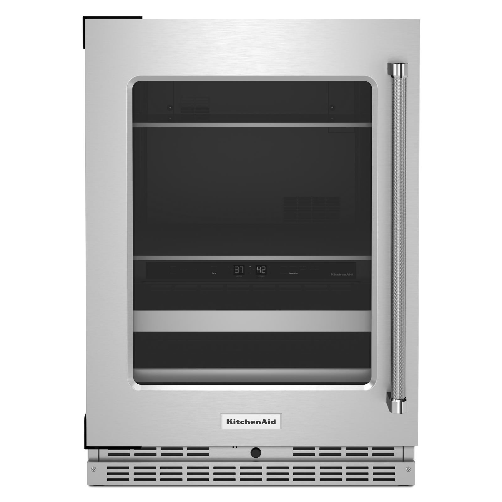 KitchenAid - 23.875 Inch 4.89 cu. ft Beverage Centre Refrigerator in Stainless - KUBL314KSS