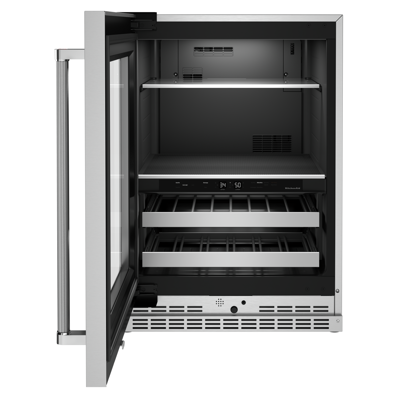 KitchenAid - 23.875 Inch 4.89 cu. ft Beverage Centre Refrigerator in Stainless - KUBL314KSS