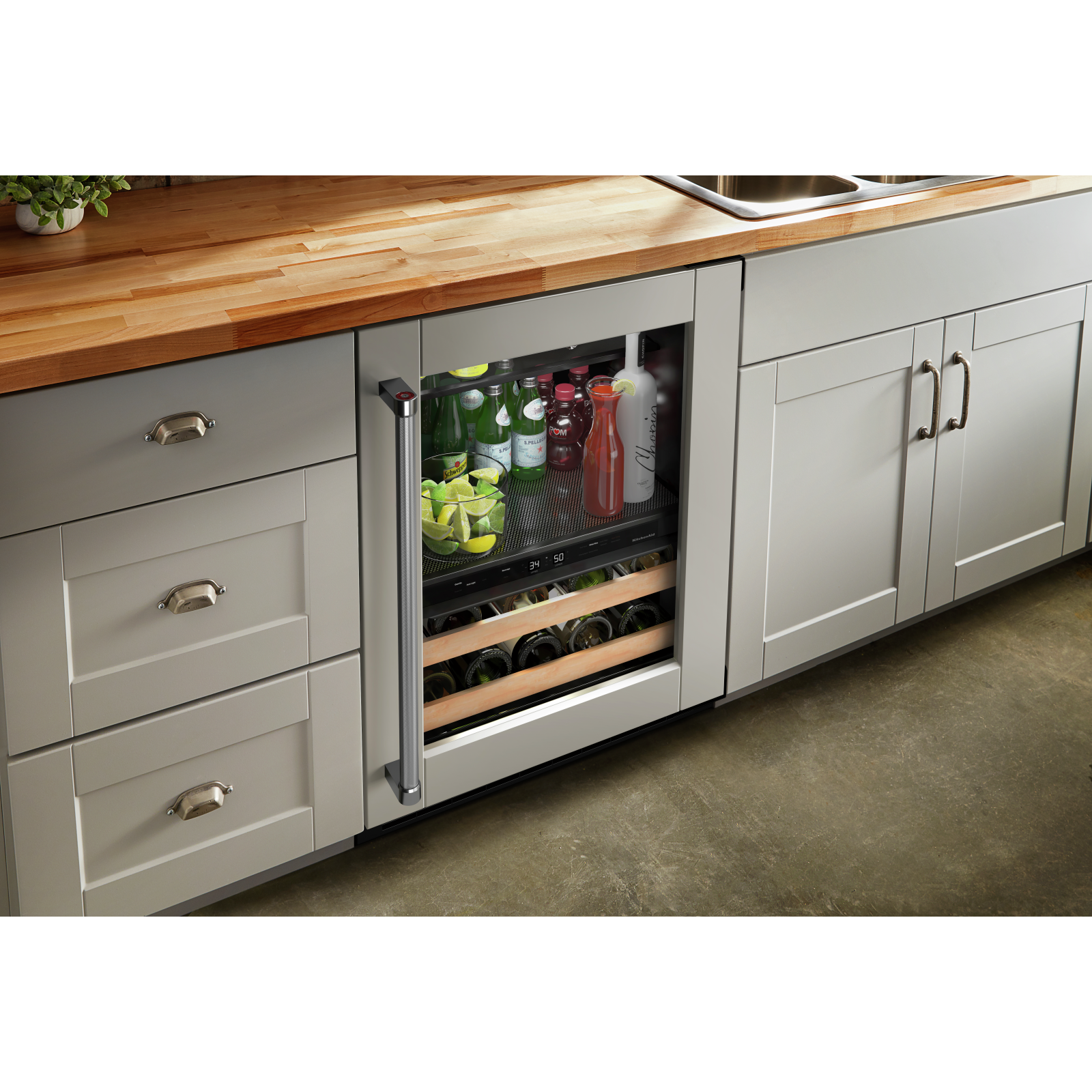 KitchenAid - 23.875 Inch 4.89 cu. ft Beverage Centre Refrigerator in Panel Ready - KUBR214KPA