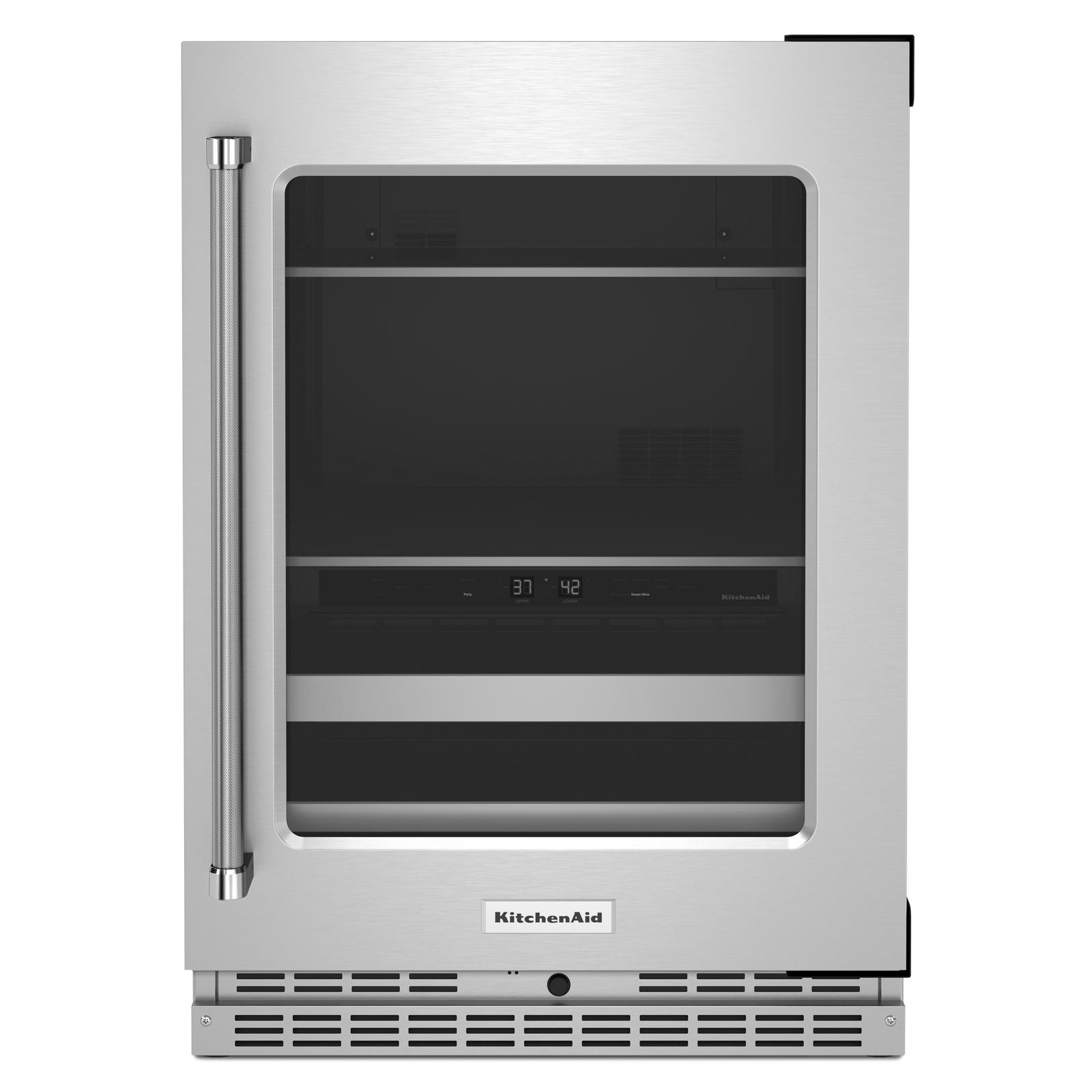 KitchenAid - 23.875 Inch 4.89 cu. ft Beverage Centre Refrigerator in Stainless - KUBR314KSS