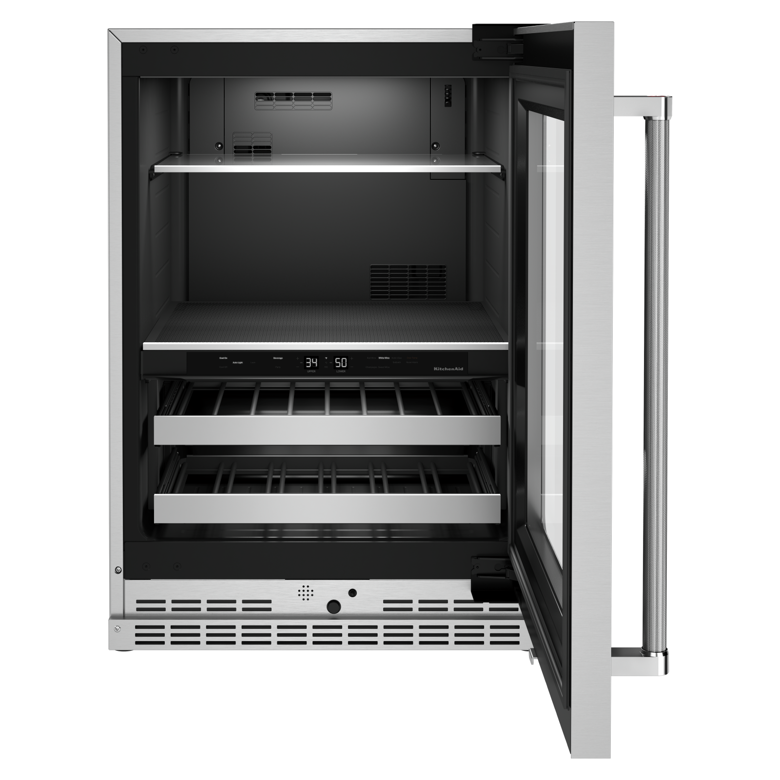 KitchenAid - 23.875 Inch 4.89 cu. ft Beverage Centre Refrigerator in Stainless - KUBR314KSS