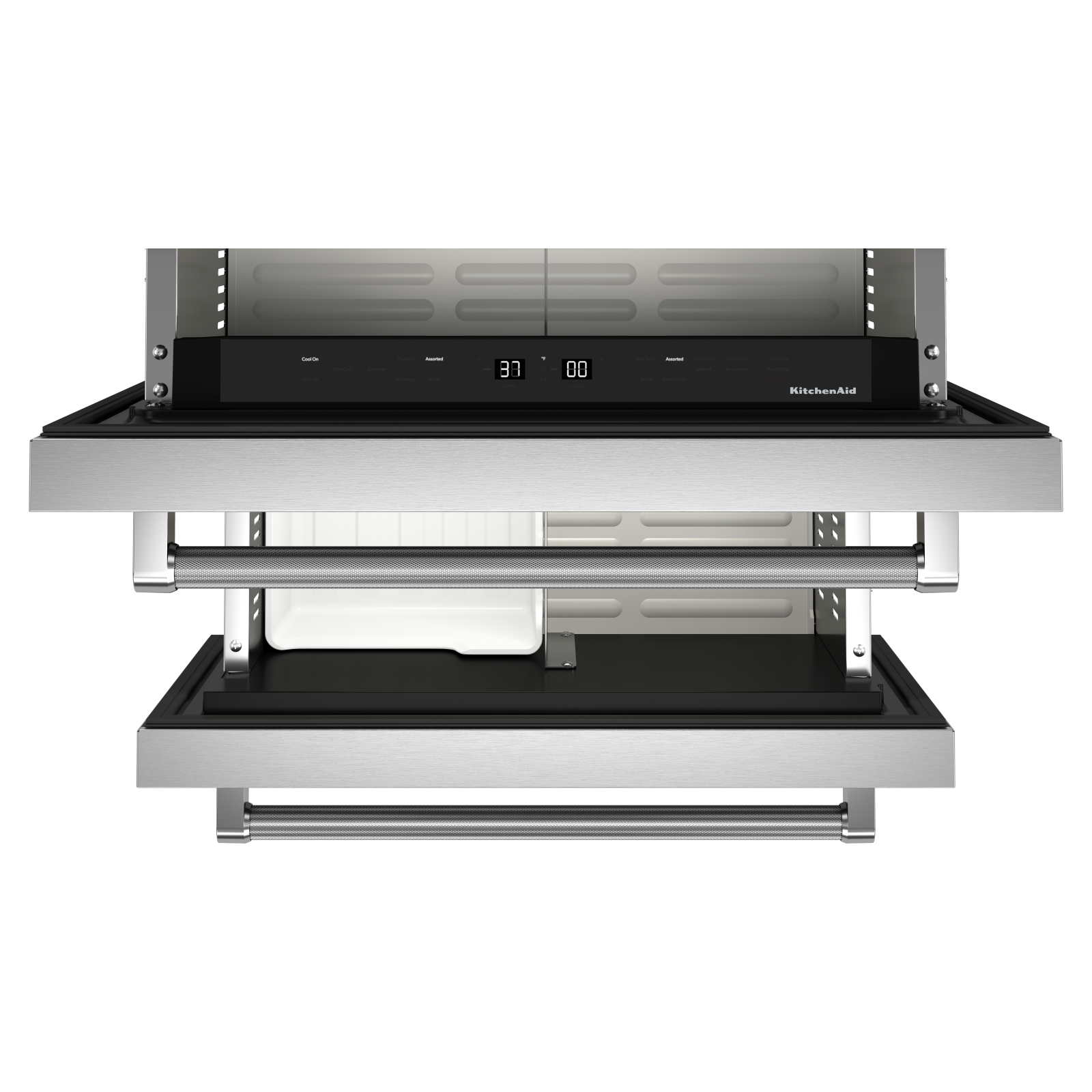 KitchenAid - 23.875 Inch 4.29 cu. ft Undercounter Double-Drawer Refrigerator in Stainless - KUDF204KSB