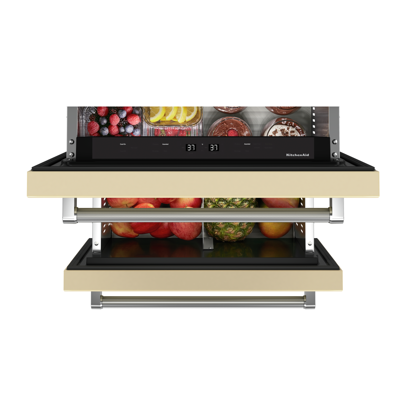 KitchenAid - 23.875 Inch 4.4 cu. ft Undercounter Double-Drawer Refrigerator in Panel Ready - KUDR204KPA