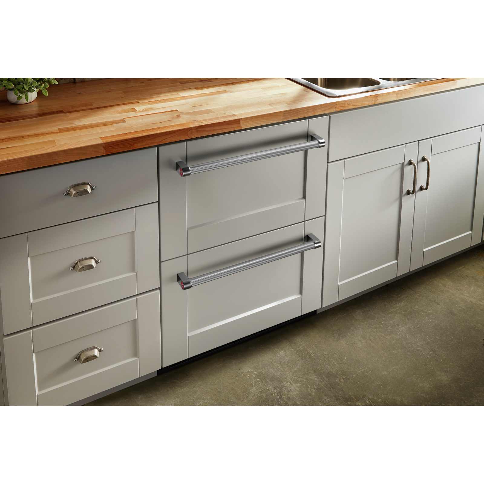 KitchenAid - 23.875 Inch 4.4 cu. ft Undercounter Double-Drawer Refrigerator in Panel Ready - KUDR204KPA