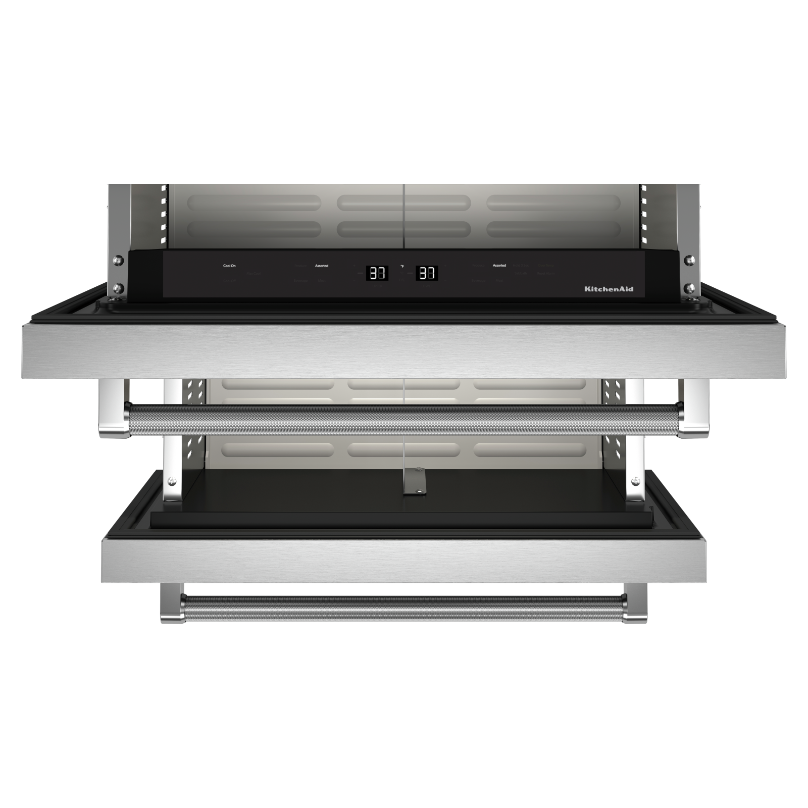 KitchenAid - 23.875 Inch 4.4 cu. ft Undercounter Double-Drawer Refrigerator in Stainless - KUDR204KSB