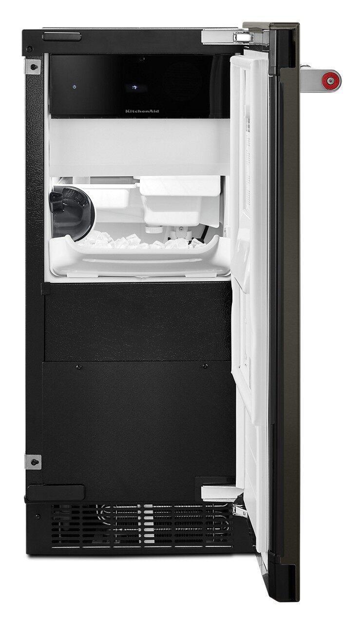 KitchenAid - 14.875 Inch 15 cu. ft Ice Maker Refrigerator in Black Stainless - KUIX535HBS